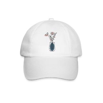 Bouquet de fleurs dans son vase - Casquette classique - blanc/blanc - Devant