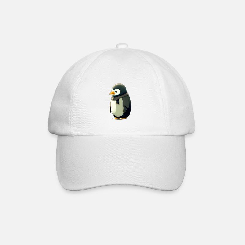 A cute, chubby penguin - Baseball Cap - white/white