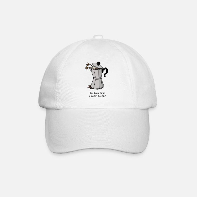 der frühe Vogel braucht Espresso - Baseballkappe - Weiß/Weiß