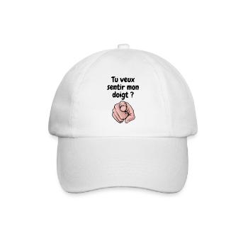 Sentir mon Doigt. Humour Cadeau Anniversaire Fête - Casquette classique - blanc/blanc - Devant