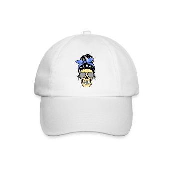 Skull - Femme avec des lunettes de soleil, rétro - Casquette classique - blanc/blanc - Devant