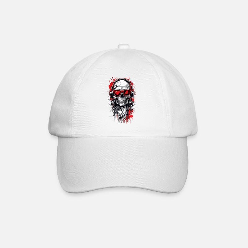 Coole Totenkopf - Baseballkappe - Weiß/Weiß