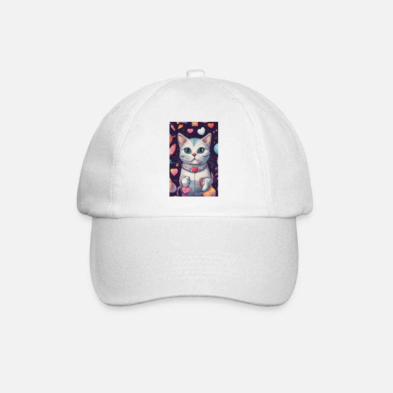 Cat in Space Vol.10 - Baseball Cap - white/white