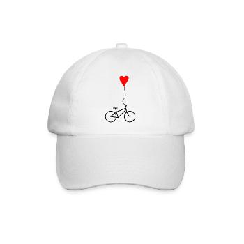 Herz-Fahrrad - Baseballkappe - Weiß/Weiß - Vorne