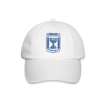 Israel logo Wappen - Baseballkappe - Weiß/Weiß - Vorne