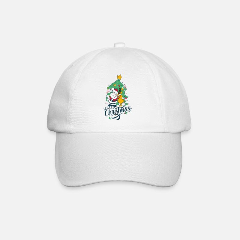 Weihnachtsmann mit Rentieren - Baseballkappe - Weiß/Weiß