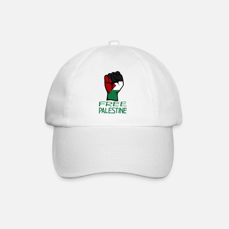 Drapeau de la Palestine gratuit Palestine vert - Casquette classique - blanc/blanc