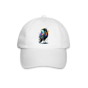 Black Raven - Crow Colorful - Ravens & Crows - Baseball Cap - white/white - Front