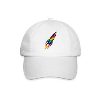 Rainbow Rocket | Rocket launch - Baseball Cap - white/white - Front
