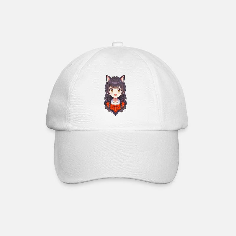Manga Mädchen - Baseballkappe - Weiß/Weiß