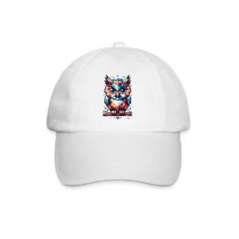Chouette polygonale géométrique - Casquette classique - blanc/blanc - Devant