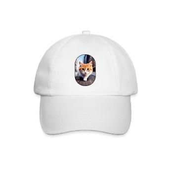 Schleichende katze - Baseballkappe - Weiß/Weiß - Vorne