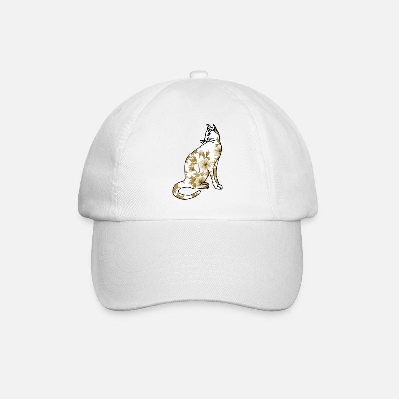 Katze - Baseballkappe - Weiß/Weiß
