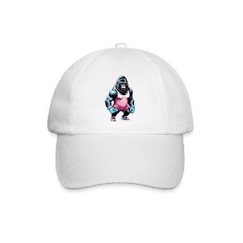 Gorilla Boxer Boxen - Baseballkappe - Weiß/Weiß - Vorne