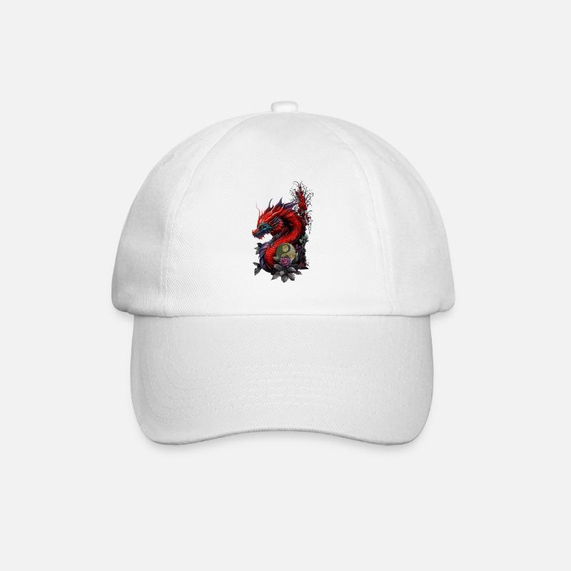 Wunderbarer chinesischer Drache - Baseballkappe - Weiß/Weiß