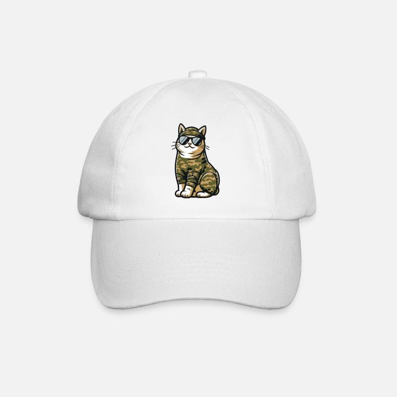 Chat camouflage Militaire - Casquette classique - blanc/blanc