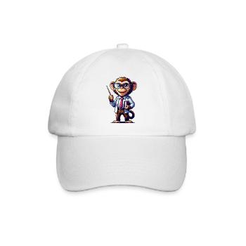 Cute Monkey Teacher - Baseball Cap - white/white - Front