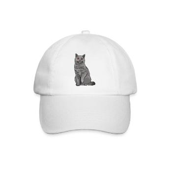 Britisch Kurzhaar Katze - Baseballkappe - Weiß/Weiß - Vorne