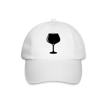 Wine Symbol Red Wine Glass - Baseball Cap - white/white - Front