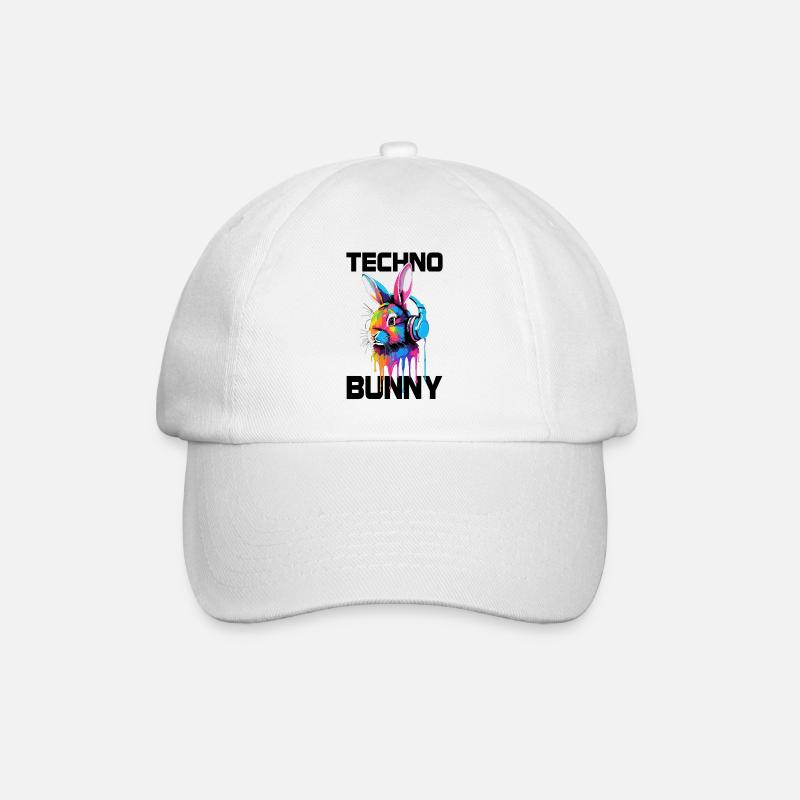 Techno Bunny - Baseballkappe - Weiß/Weiß