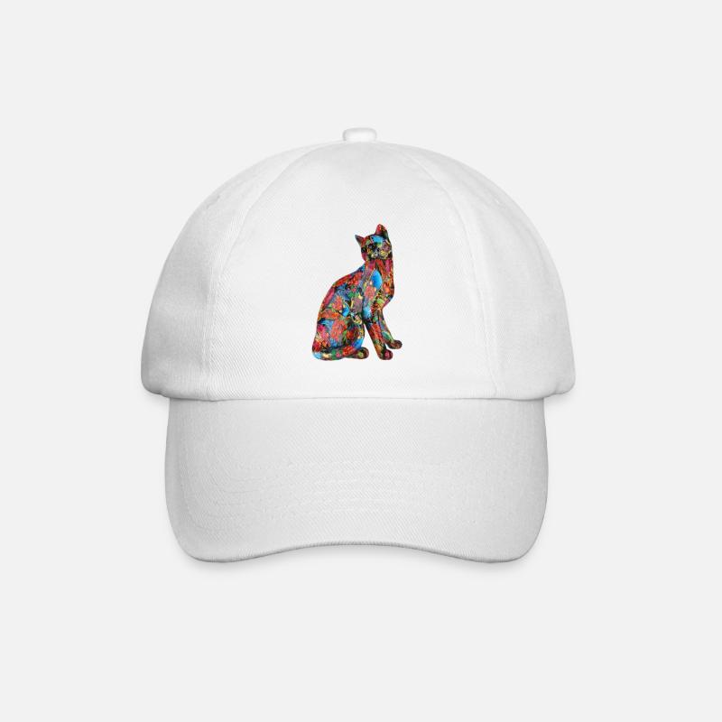 Katze Graffiti - Baseballkappe - Weiß/Weiß