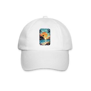 plage vacances soleil mer - Casquette classique - blanc/blanc - Devant