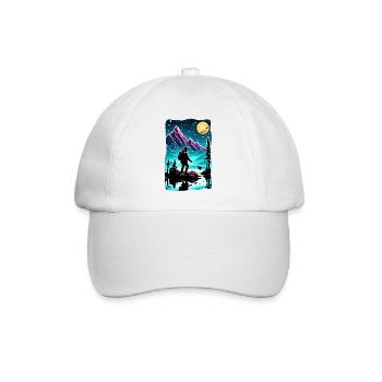 Angler Siluette / angeln / Fisch / See / Sport - Baseballkappe - Weiß/Weiß - Vorne