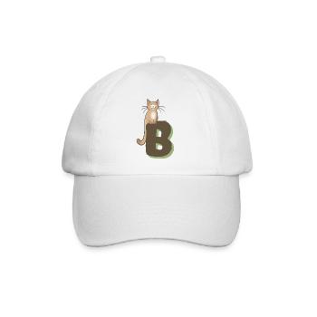 Cat Letter B - Baseball Cap - white/white - Front