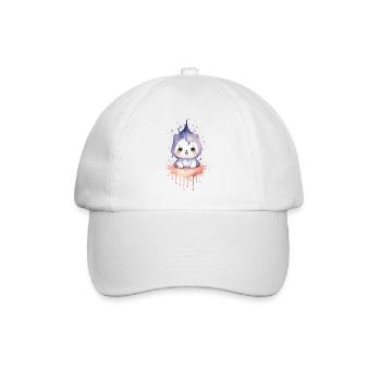 Charmant animal kawaii aquarelle - Casquette classique - blanc/blanc - Devant