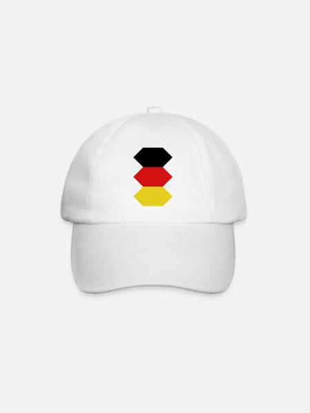 Deutschlandfarben - Baseballkappe - Weiß/Weiß