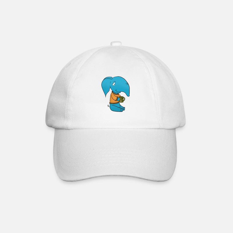 Elephant Tea - Baseball Cap - white/white