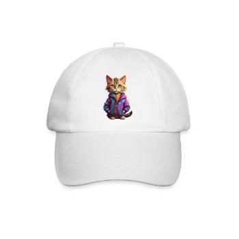 Stilvolle Stadtkatze - Baseballkappe - Weiß/Weiß - Vorne
