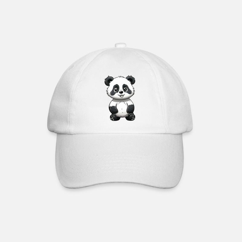 Panda Tier - Baseballkappe - Weiß/Weiß