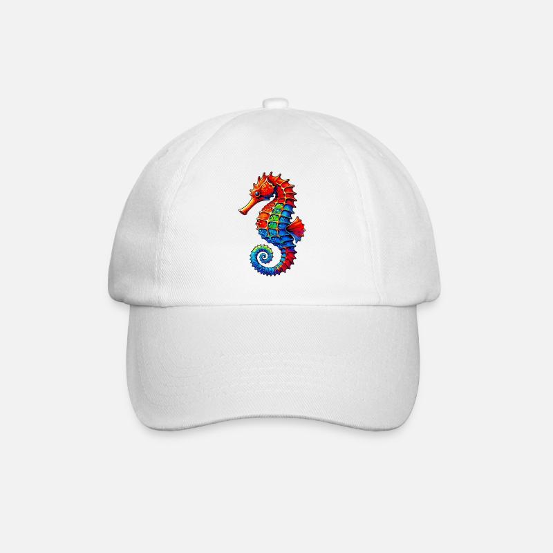 Seepferdchen - Baseballkappe - Weiß/Weiß