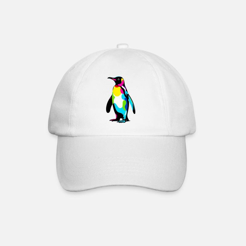 Pinguin - Baseballkappe - Weiß/Weiß