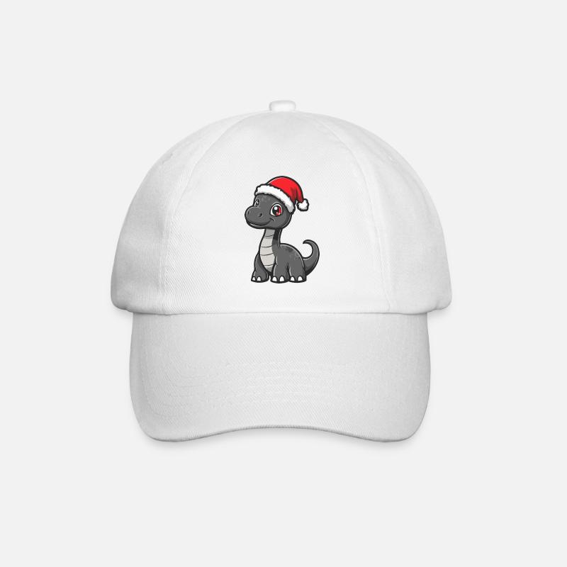 Dinosaurier brontosaurus Weihnachten Niedlich - Baseballkappe - Weiß/Weiß