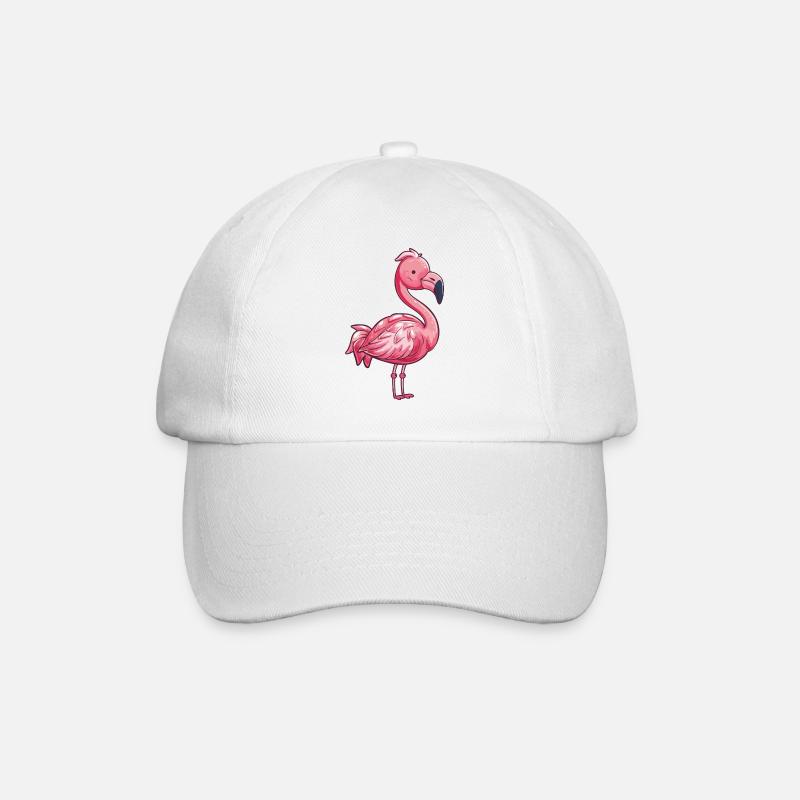 Flamingo Comic - Baseballkappe - Weiß/Weiß