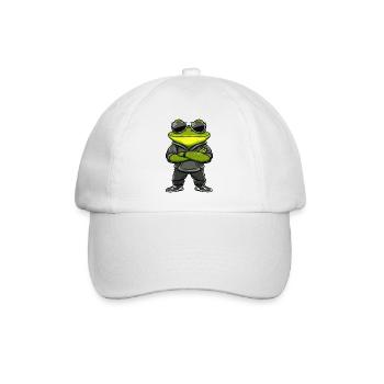 Frog Comic Cool - Baseball Cap - white/white - Front