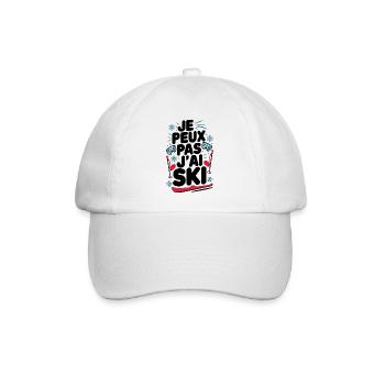 I can't I have SKI - Baseball Cap - white/white - Front