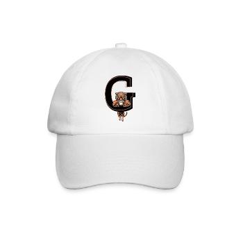 Buchstabe g Tiger - Geschenkidee - Baseballkappe - Weiß/Weiß - Vorne