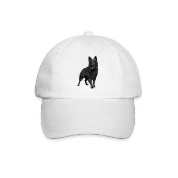 schwarzer Schäferhund - Baseballkappe - Weiß/Weiß - Vorne
