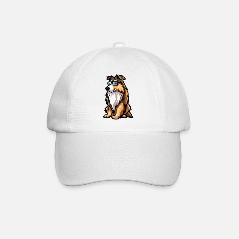 Border Collie Dogs Comic Cool - Baseball Cap - white/white