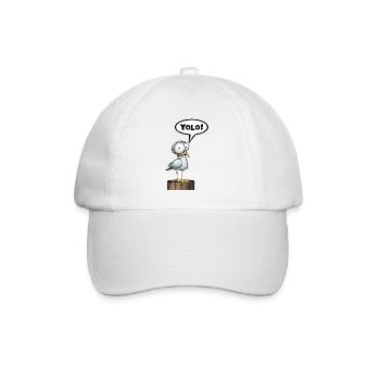 Möwe Sprechblase Yolo - Baseballkappe - Weiß/Weiß - Vorne
