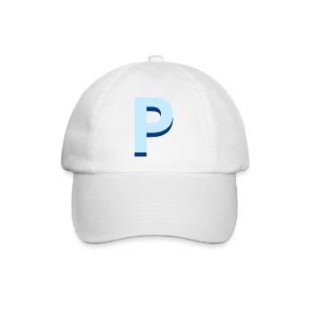 Lettre p bleu pop et moderne - Casquette classique - blanc/blanc - Devant
