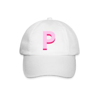 Pop und moderner rosa Buchstabe p - Baseballkappe - Weiß/Weiß - Vorne