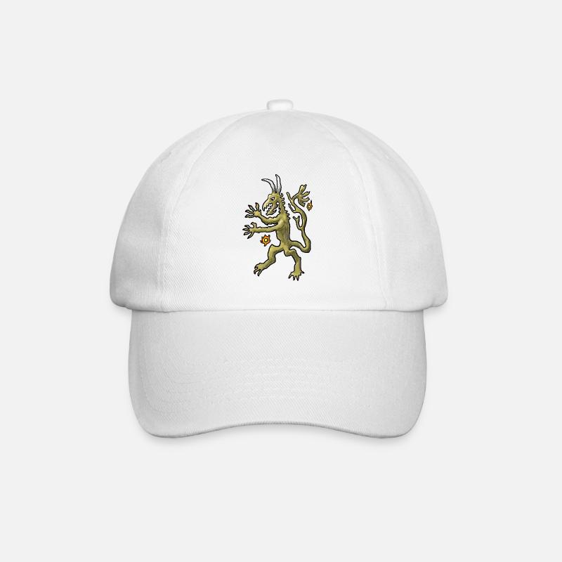 Lustiger Drache / Wappen Mittelalter - Baseballkappe - Weiß/Weiß