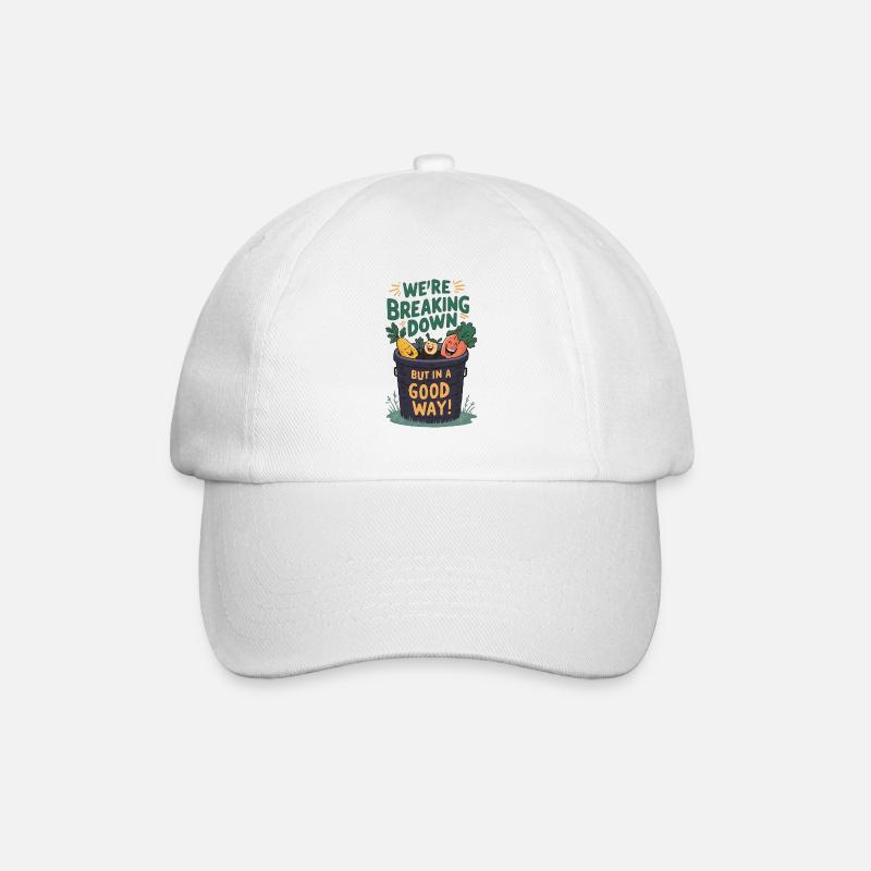 Breaking Down Compost - Baseball Cap - white/white