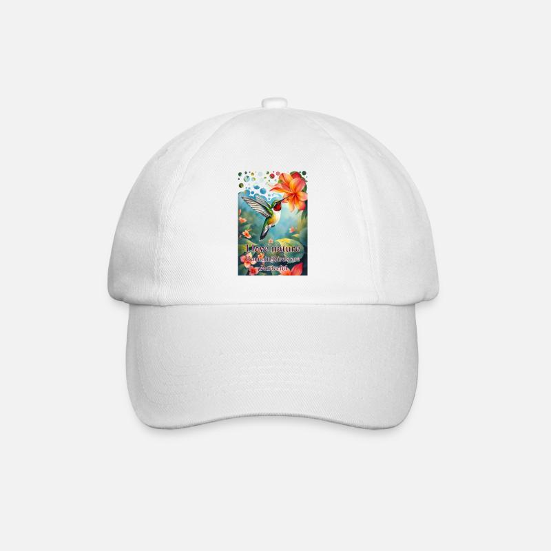 Ich liebe die Natur Kolibris sind einzigartig - Baseballkappe - Weiß/Weiß
