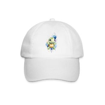 Tortue Kawaii - Aquarelle - Casquette classique - blanc/blanc - Devant