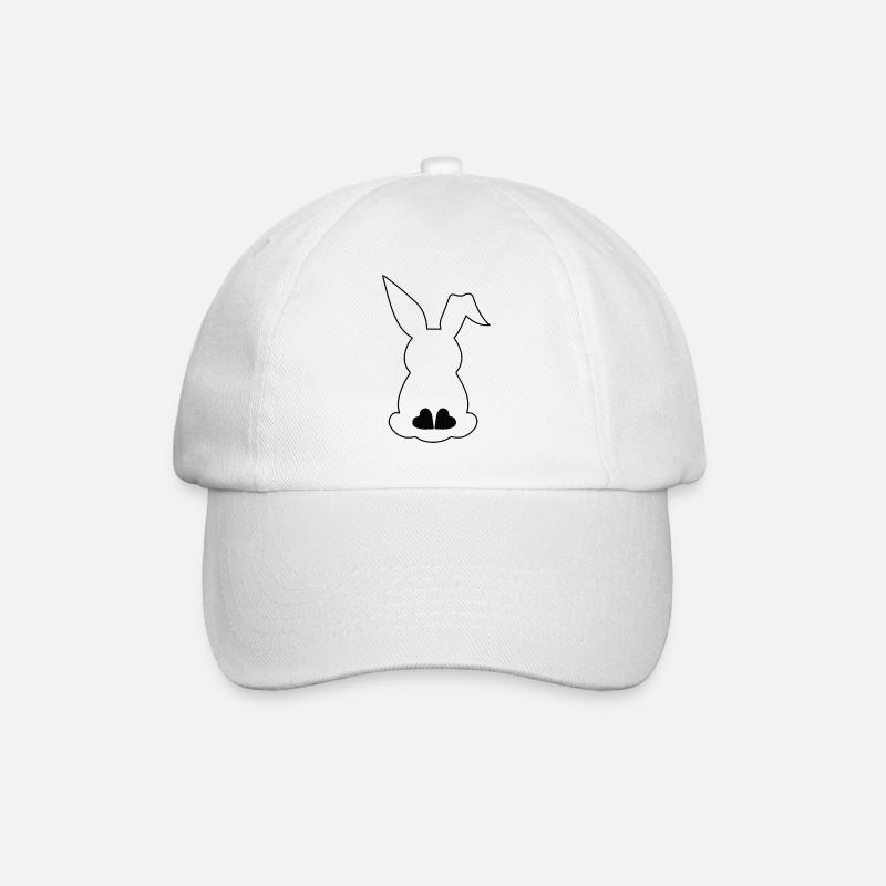 Osterhase von hinten 🐰 - Baseballkappe - Weiß/Weiß